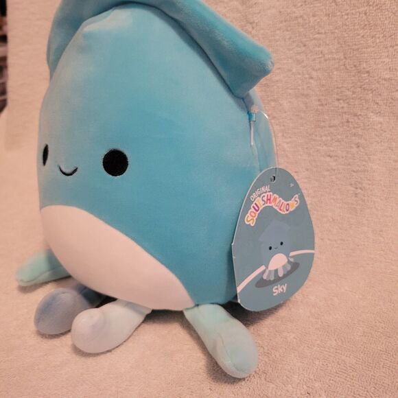 Squishmallows Sealife Blue Sky The Squid 7.5” Stuffed Plush NWT 2023 - Picture 2 of 7